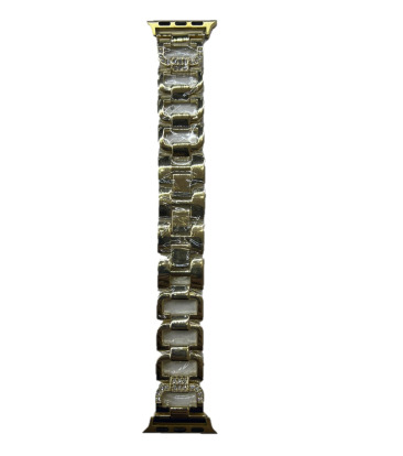 Ремешок для Apple Watch Series 38mm/40mm/41mm металлический женский "Стразы" №5 золото