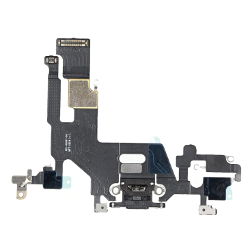 Шлейф для iPhone 11 (821-02037-A), на системный разъем, микрофон, чёрный, OEM
