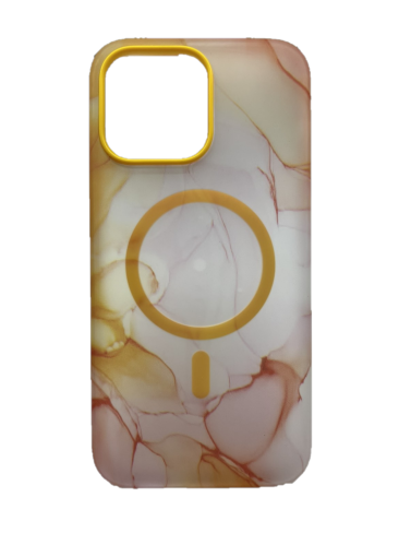 Чехол для iPhone 14 Pro акварельные MagSafe Silicone Case оранжевый