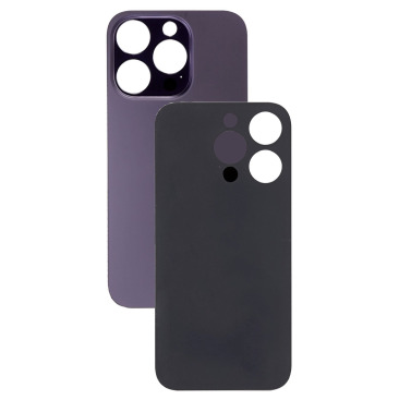 Задняя крышка для iPhone 14 Pro фиолетовый (Ростест) (cтандартный вырез под камеру) (с лого)