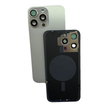 Задняя крышка для iPhone 15 Pro Max Бежевый \Natura Titanium (в сборе стекло камеры) (с лого)