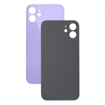 Задняя крышка для iPhone 12 Mini фиолетовый (c увеличенным вырезом под камеру) (с лого)