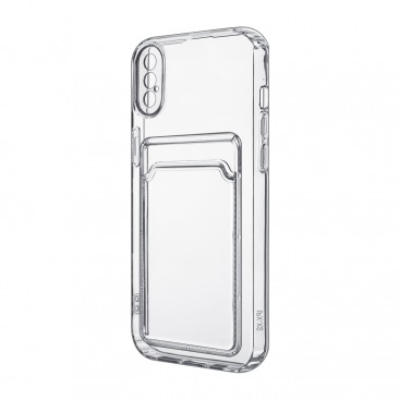 Чехол для iphone X / Xs с карманом для карточки прозрачный