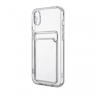 Чехол для iphone XR с карманом для карточки прозрачный