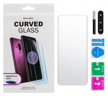 Защитное стекло 9H для Samsung Galaxy S21 Ultra UV и лампа FULL SM-G998F