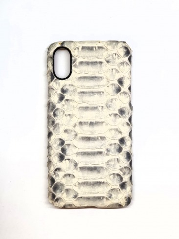 Чехол-накладка кожа питона для Apple iPhone X / XS (белый)
