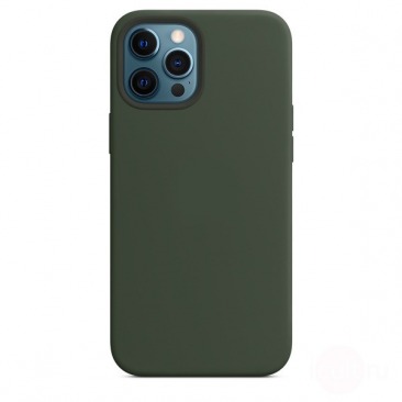 Чехол Apple iPhone 12 Pro Max MagSafe Silicone Case (закрытый низ) (зеленый)