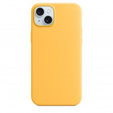 Чехол Apple iPhone 15 MagSafe Silicone Case (закрытый низ) (желтый)