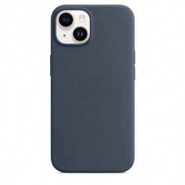 Чехол Apple iPhone 15 MagSafe Silicone Case (закрытый низ) (темно синий)