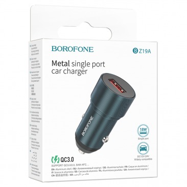 АЗУ BOROFONE BZ19A Wisdom 1xUSB, 3A, QC3.0, зеленый