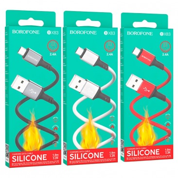 Кабель BOROFONE BX83 Micro USB 2.4A 1m (черный)