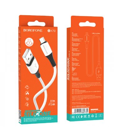 Кабель BOROFONE BX79 Micro USB 2.4A 1m (белый)