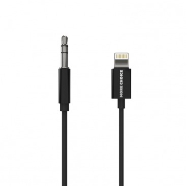 Кабель AUX More Choice UK28i 3.5mm Lightning 8-pin 1м черный