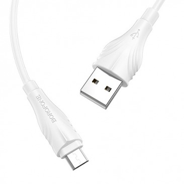 Кабель BOROFONE BX18 Micro USB 2.0м 2.4A  (белый)