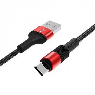 Кабель BOROFONE BX21 Micro USB 1.0m 2.4A нейлоновая оплетка (черный)