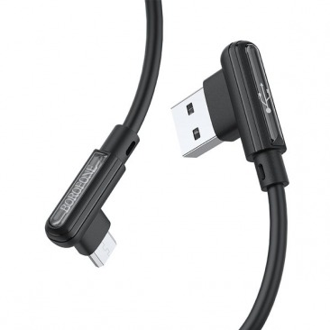 Кабель BOROFONE BX58 Micro USB 2.4A 1m L- образный (черный)