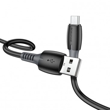 Кабель BOROFONE BX62 Micro USB 1.0м 2.4A (черный)