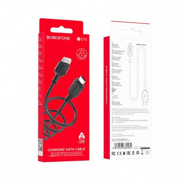 Кабель BOROFONE BX70 Micro USB 2.4A 1m (черный)