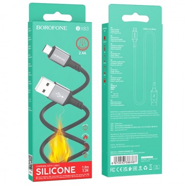 Кабель BOROFONE BX83 Micro USB 2.4A 1m (черный)