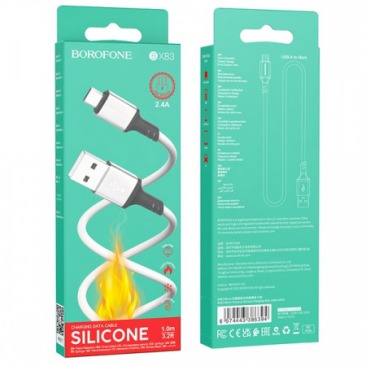 Кабель BOROFONE BX83 Micro USB 2.4A 1m (белый)