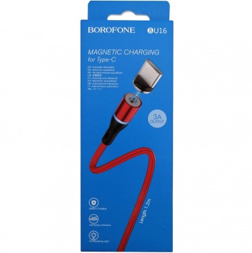 Дата кабель BOROFONE BU16 TYPE - C USB c магнитным наконечником 3A 1.2m (красный)