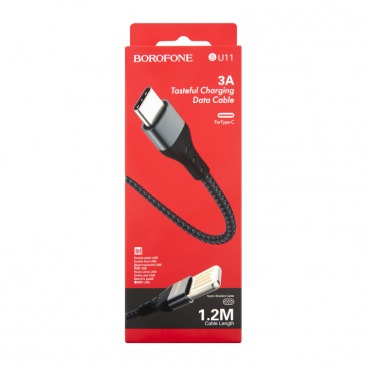 Кабель BOROFONE BU11 TYPE - C USB 3A 1.2m (черный)