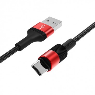 Кабель BOROFONE BX21 TYPE - C USB 1.0m 3A нейлоновая оплетка (черный)