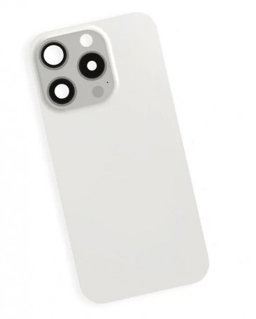 Задняя крышка для iPhone 15 Pro Max Белый \ White Titanium (в сборе стекло камеры) (с лого)