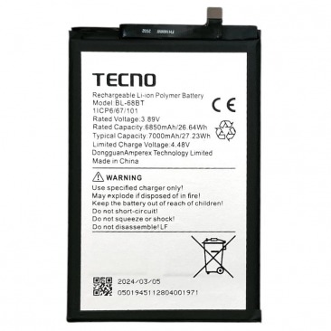 Аккумулятор для Tecno Pova Neo 2, 3, 6 Neo (BL-68BT) 6850 mAh OEM