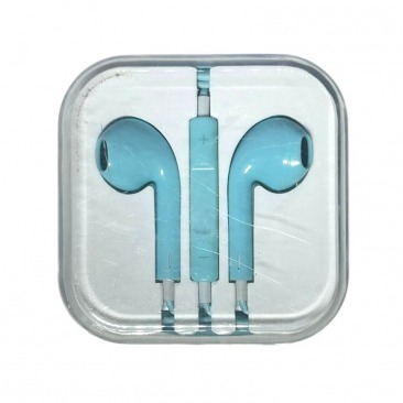 Наушники EarPods 3.5 мм с микрофоном (голубой)