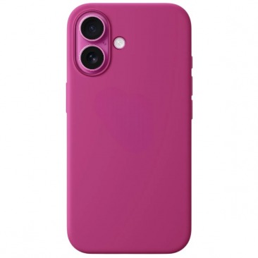 Чехол для iPhone 16 MagSafe Silicone Case 1:1 (закрытый низ) фуксия