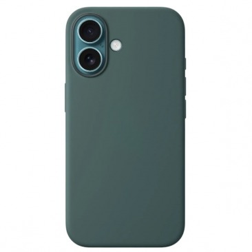 Чехол для iPhone 16 MagSafe Silicone Case 1:1 (закрытый низ) темно-зеленый