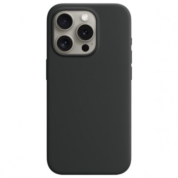 Чехол для iPhone 15 Pro MagSafe Silicone Case 1:1 (закрытый низ) черный