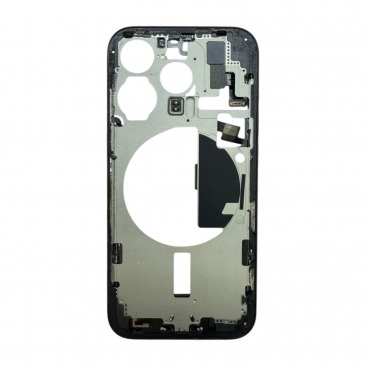 Средняя часть (корпус) для iPhone 15 Pro со шлейфами (Ростест) (черный) разбор, AASP
