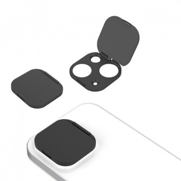 Защитное стекло камеры для iPhone 12 Mini с крышкой черный