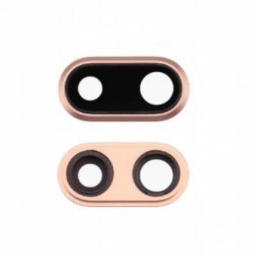 Стекло камеры для iPhone 8 Plus с рамкой золотое OEM