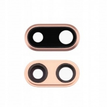 Стекло камеры для iPhone 8 Plus с рамкой золотое
