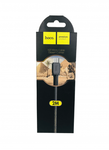 Кабель Hoco X20 Micro USB 2м 2.4A черный