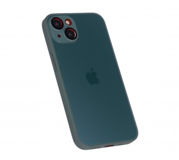 Чехол стеклянный-матовый для iPhone 12 с защитой камеры (MagSafe) зеленый