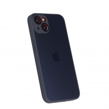 Чехол стеклянный-матовый для iPhone 14 Plus с защитой камеры (MagSafe) черный