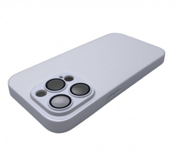 Чехол стеклянный-матовый для iPhone 14 Pro с защитой камеры (MagSafe) белый