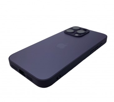 Чехол стеклянный для iPhone 13 Pro с защитой камеры (MagSafe) фиолетовый