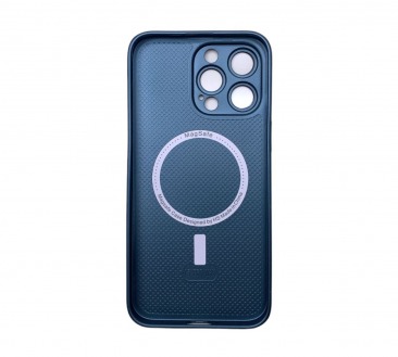 Чехол стеклянный для iPhone 14 Pro с защитой камеры (MagSafe) синий