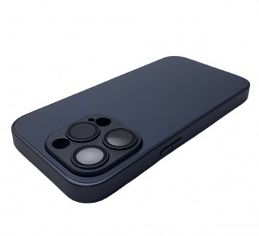 Чехол стеклянный-матовый для iPhone 13 Pro с защитой камеры (MagSafe) черный