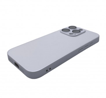 Чехол стеклянный для iPhone 15 Pro с защитой камеры (MagSafe) белый