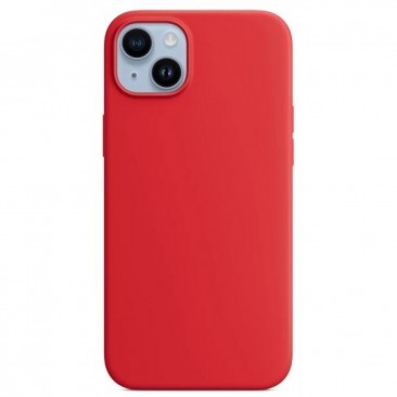 Чехол Apple iPhone 15 MagSafe Silicone Case (закрытый низ) (красный)