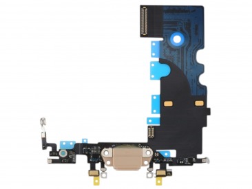 Шлейф для iPhone 8, SE 2020 на системный разъем,  микрофон, золотой, OEM