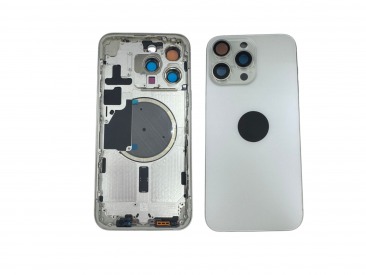 Корпус в сборе с задней крышкой для iPhone 15 Pro Max (Ростест) (белый)