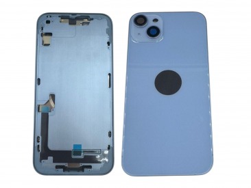 Корпус в сборе с задней крышкой для iPhone 14 Plus (Ростест) (голубой)