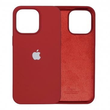Чехол Apple iPhone 15 Pro Max Silicone Case (темно-красный)